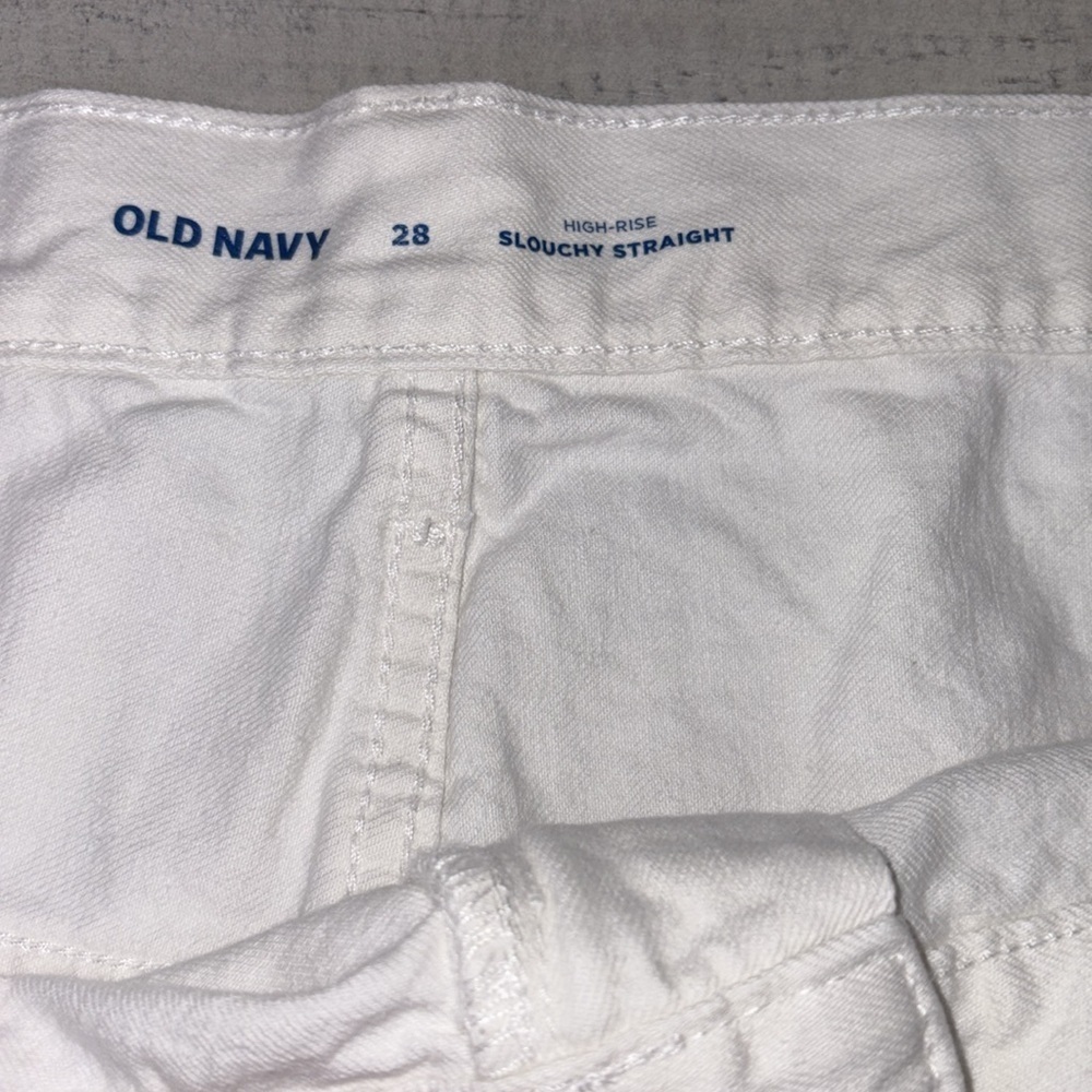 Old Navy Shorts Denim High-Rise Slouchy White Straight Women's Size: 28 New - Picture 5 of 14